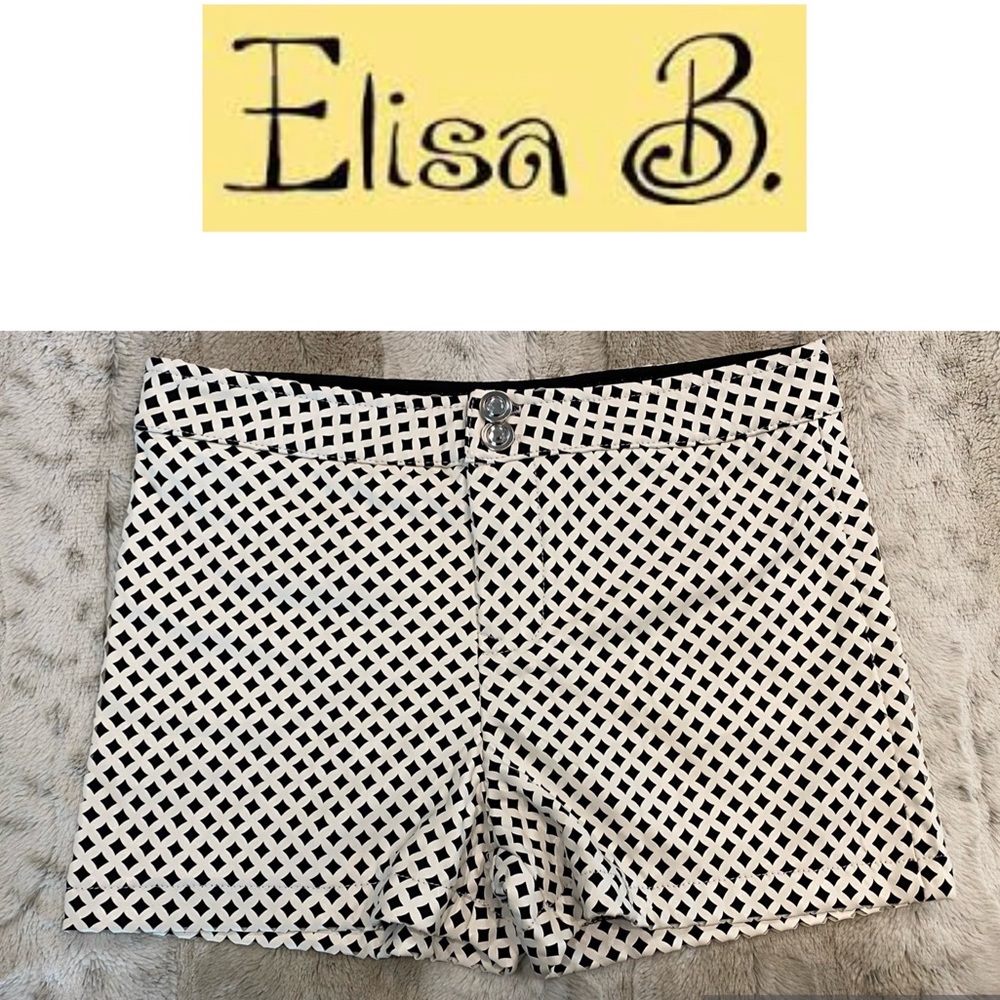 Elisa B. White Faux Leather Shorts Size 14